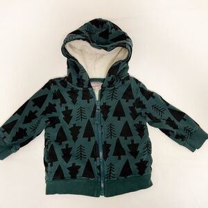 Hannah Anderson Baby Print Faux Shearling Lined Hoodie